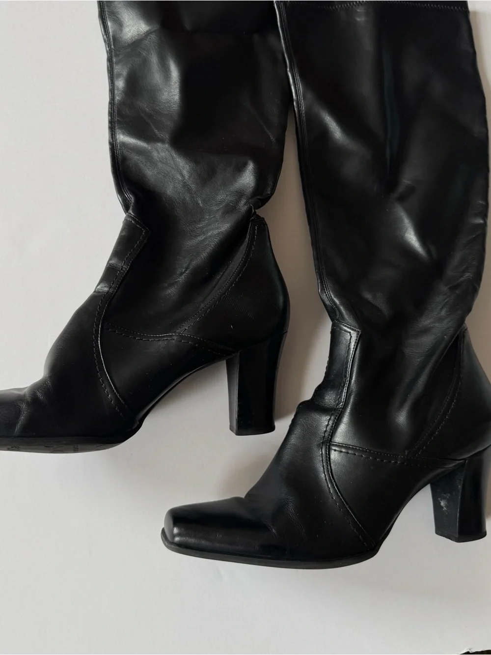 Franco Sarto Black Over-the-Knee Leather Boots